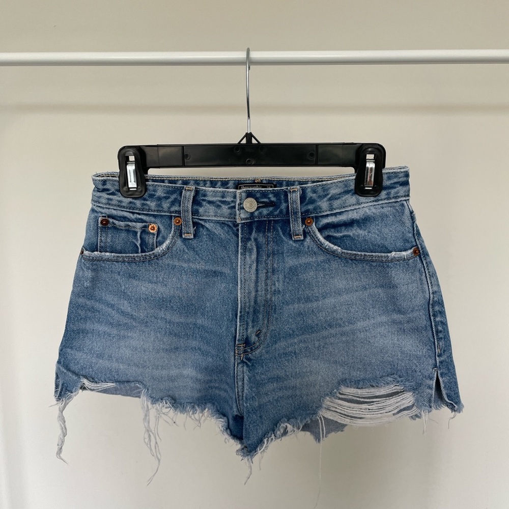Abercrombie & Fitch Annie Hight Rise Denim Shorts